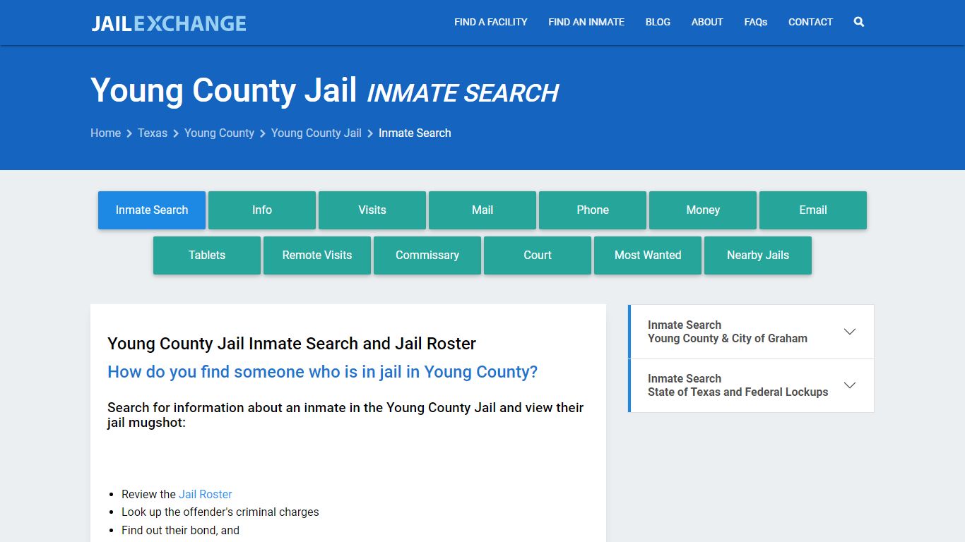 Inmate Search: Roster & Mugshots - Young County Jail, TX